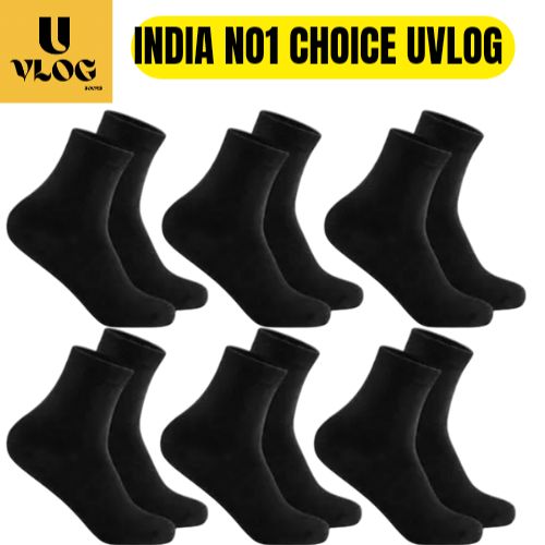 Premium Black Cotton Ankle Length Socks | Soft, Breathable & Sweat Absorbent | Daily Wear
